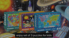 Load and play video in Gallery viewer, 100 Piece Search &amp; Find Floor Jigsaw Puzzles for Kids | Maps &amp; Space
