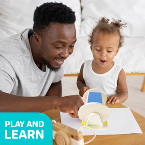 Montessori Toy | Rainbow Spinning Drum | Baby Mirror | Bell Inside | Non Slip Base
