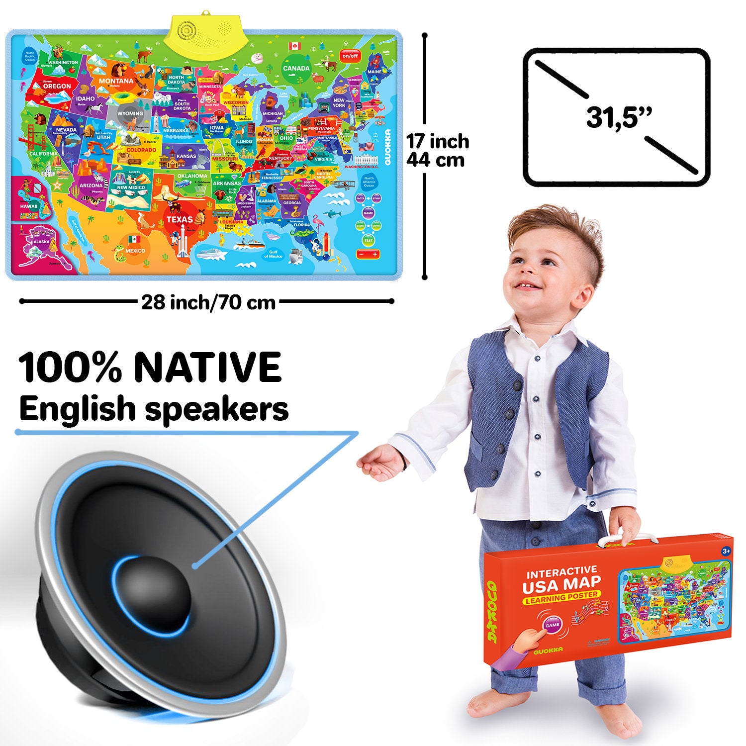 Maps Wall Chart Learning Toy | Speech Therapy Poster